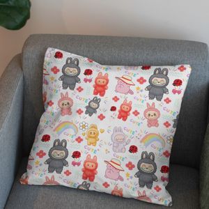 قیمت ارزان پارچه مخمل روبالشی پارچه باما طرح لبوبو کد 5014708