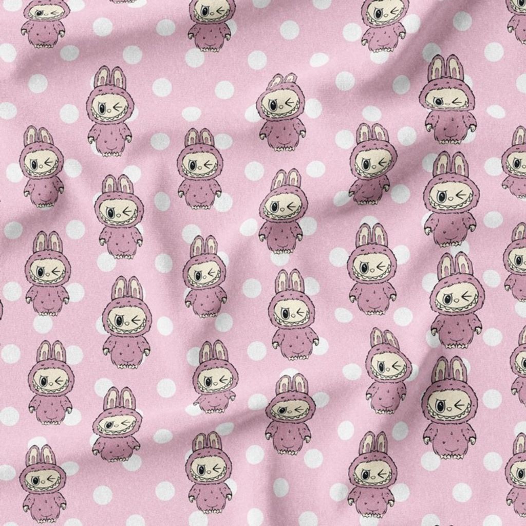 فروش اینترنتی پارچه مخمل روبالشی پارچه باما طرح لبوبو کد 5014709