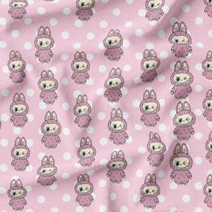 پارچه مخمل روبالشی پارچه باما طرح لبوبو کد 5014709