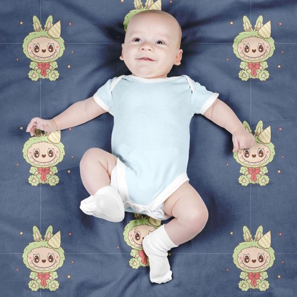 پارچه مخمل روبالشی پارچه باما طرح لبوبو کد 5014710