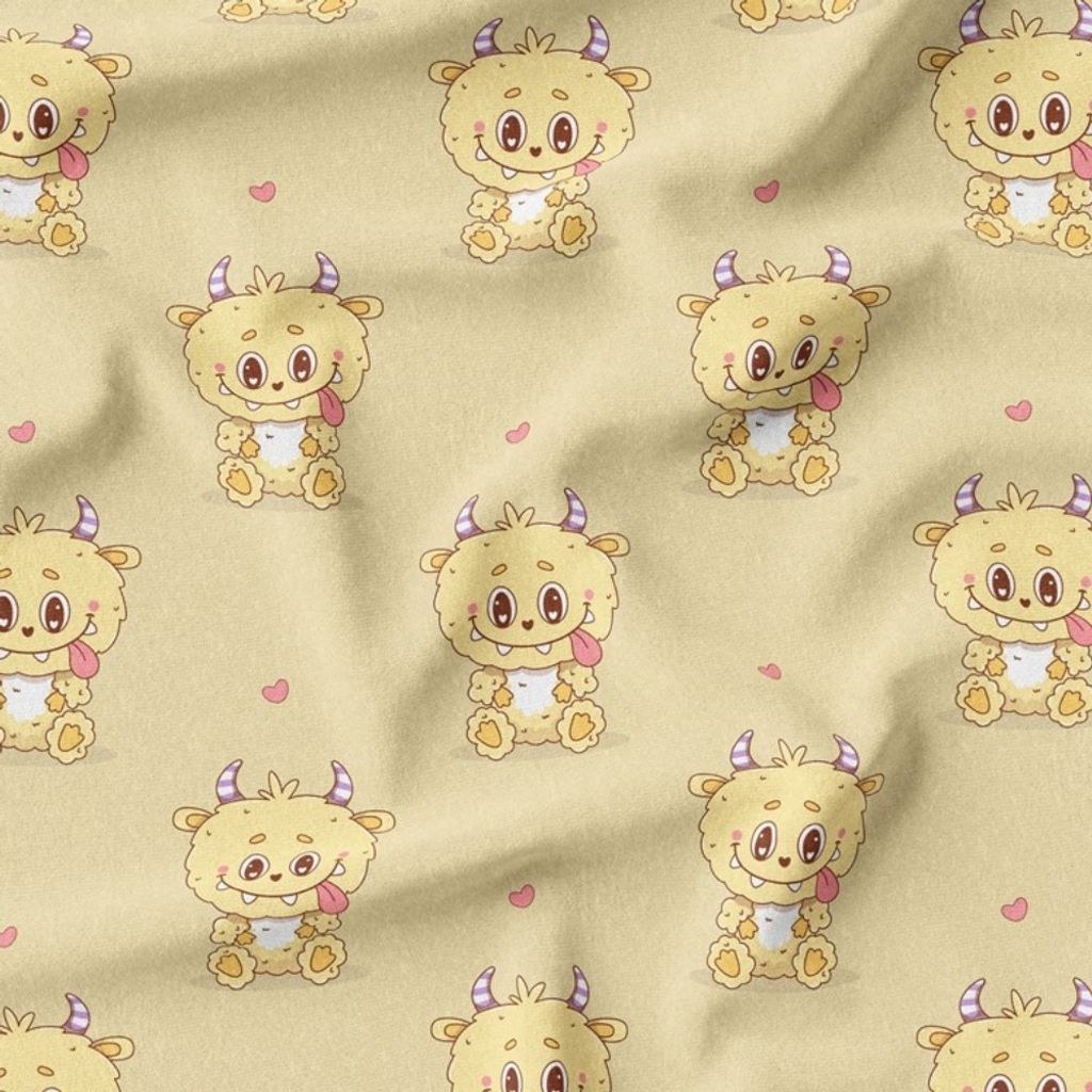 قیمت ارزان پارچه مخمل روبالشی پارچه باما طرح لبوبو کد 5014711