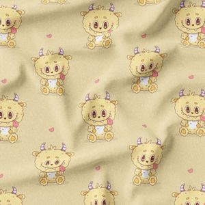 پارچه مخمل روبالشی پارچه باما طرح لبوبو کد 5014711