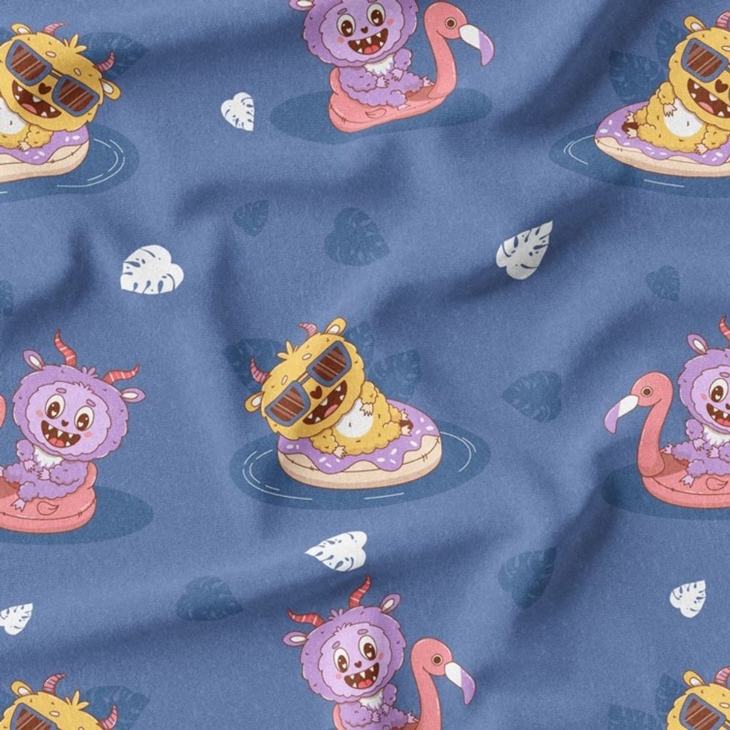 خرید انلاین پارچه مخمل روبالشی پارچه باما طرح لبوبو کد 5014712