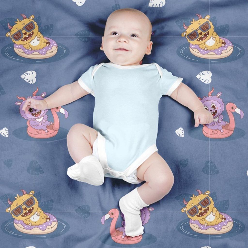 خرید انلاین پارچه مخمل روبالشی پارچه باما طرح لبوبو کد 5014712