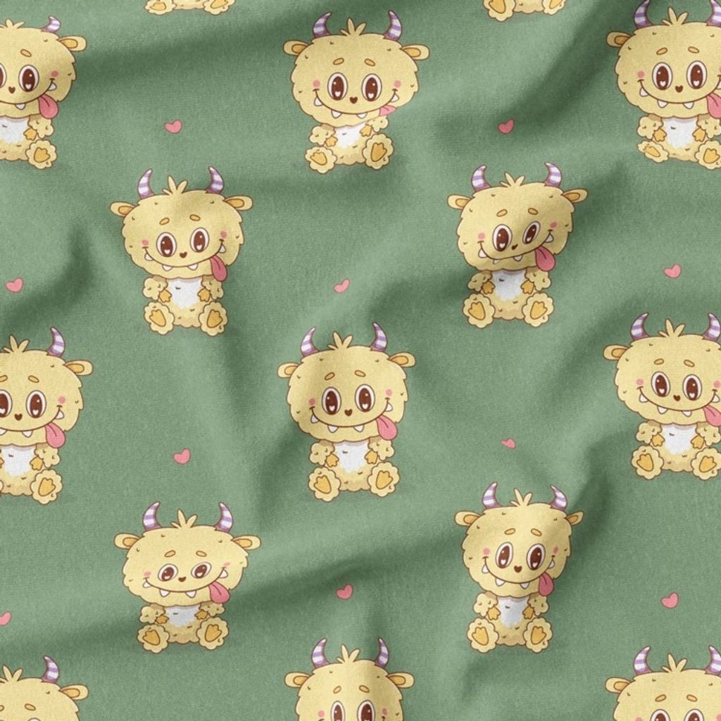 خرید اینترنتی پارچه مخمل روبالشی پارچه باما طرح لبوبو کد 5014713