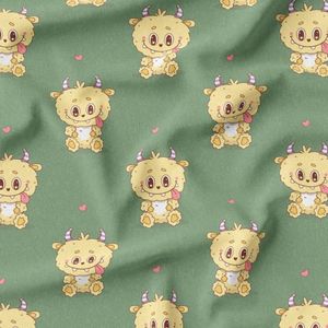 پارچه مخمل روبالشی پارچه باما طرح لبوبو کد 5014713