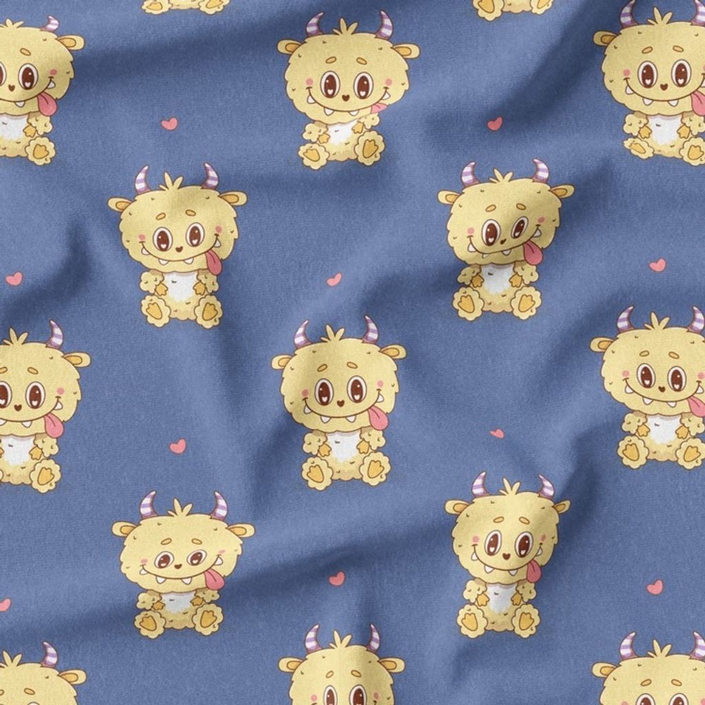 خرید آنلاین پارچه مخمل روبالشی پارچه باما طرح لبوبو کد 5014714