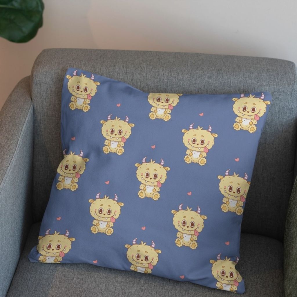 قیمت پارچه مخمل روبالشی پارچه باما طرح لبوبو کد 5014714