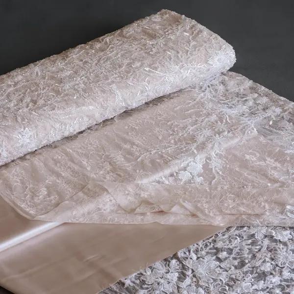 پارچه دانتل فرانسوی جواهر دوزی