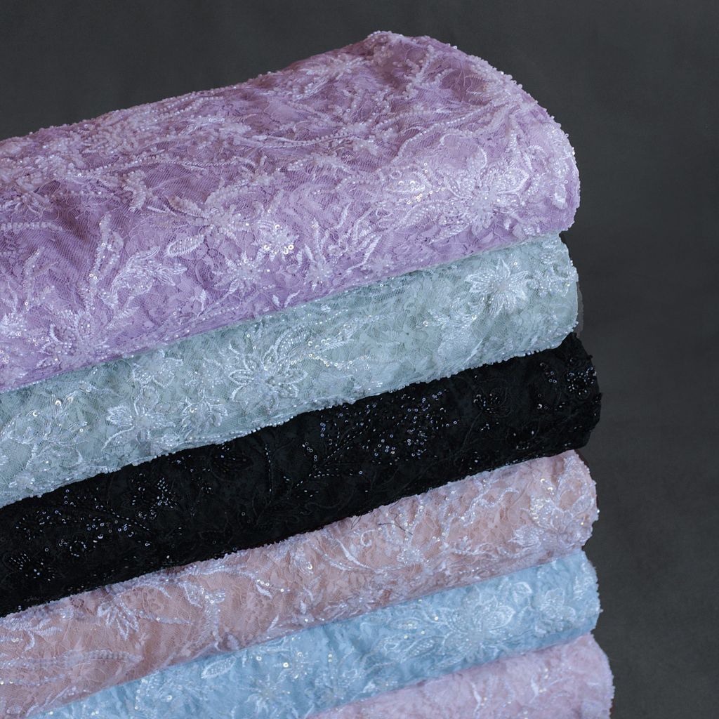 خرید اینترنتی قیمت پارچه دانتل فرانسوی جواهر دوزی