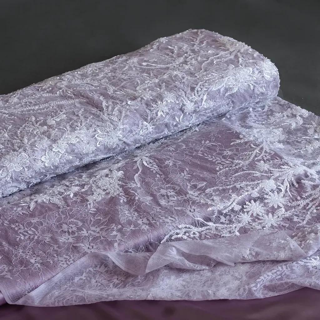 خرید اینترنتی قیمت پارچه دانتل فرانسوی جواهر دوزی