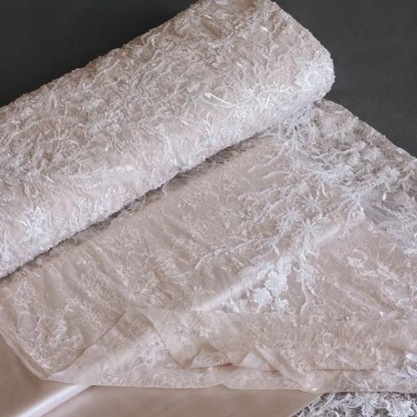 پارچه دانتل فرانسوی جواهر دوزی