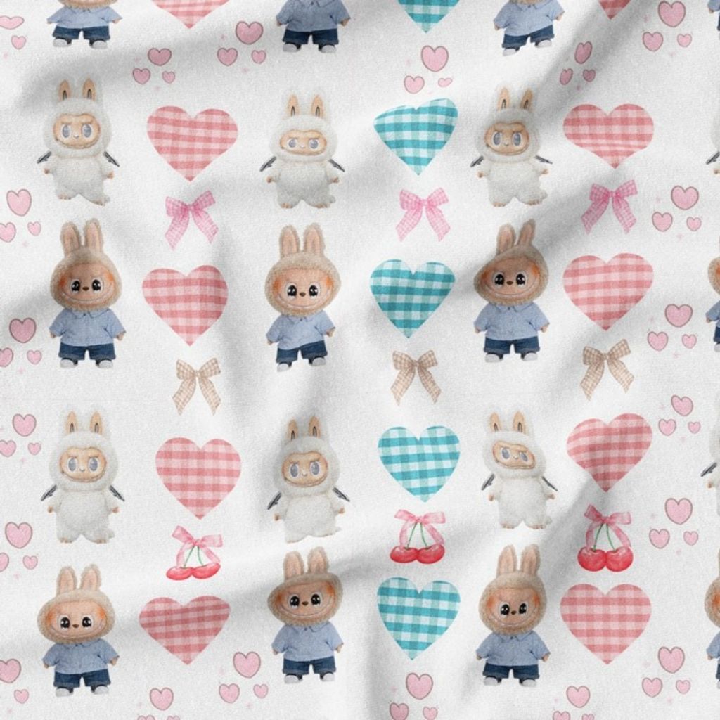 فروش اینترنتی پارچه مخمل روبالشی پارچه باما طرح لبوبو کد 5014716