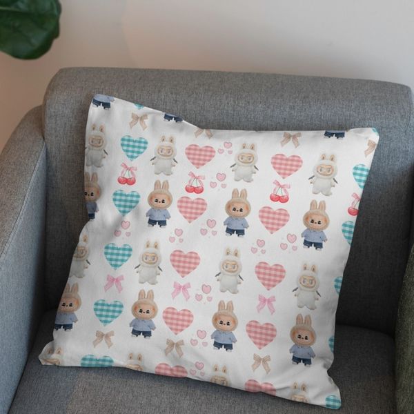 پارچه مخمل روبالشی طرح لبوبو کد 5014716