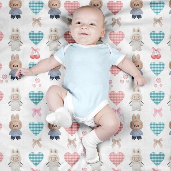 پارچه مخمل روبالشی طرح لبوبو کد 5014716