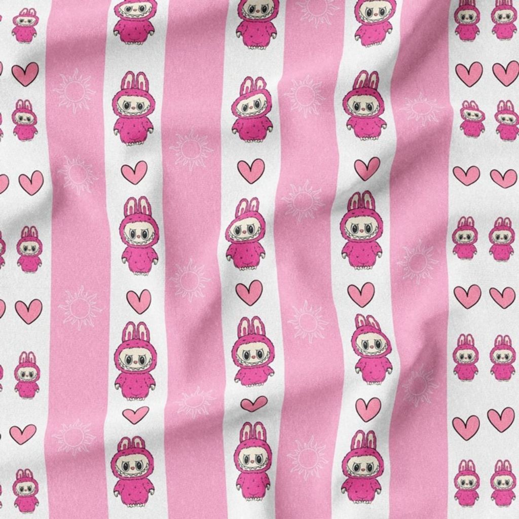 فروش اینترنتی پارچه مخمل روبالشی پارچه باما طرح لبوبو کد 5014717