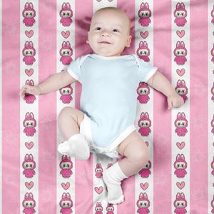 خرید اینترنتی پارچه مخمل روبالشی پارچه باما طرح لبوبو کد 5014717