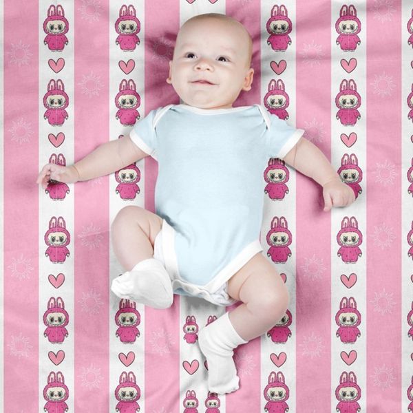 پارچه مخمل روبالشی پارچه باما طرح لبوبو کد 5014717