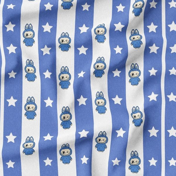 پارچه مخمل روبالشی طرح لبوبو کد 5014718