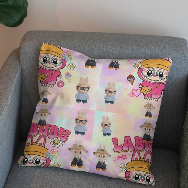 پارچه مخمل روبالشی پارچه باما طرح لبوبو کد 5014719