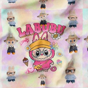 پارچه مخمل روبالشی پارچه باما طرح لبوبو کد 5014719