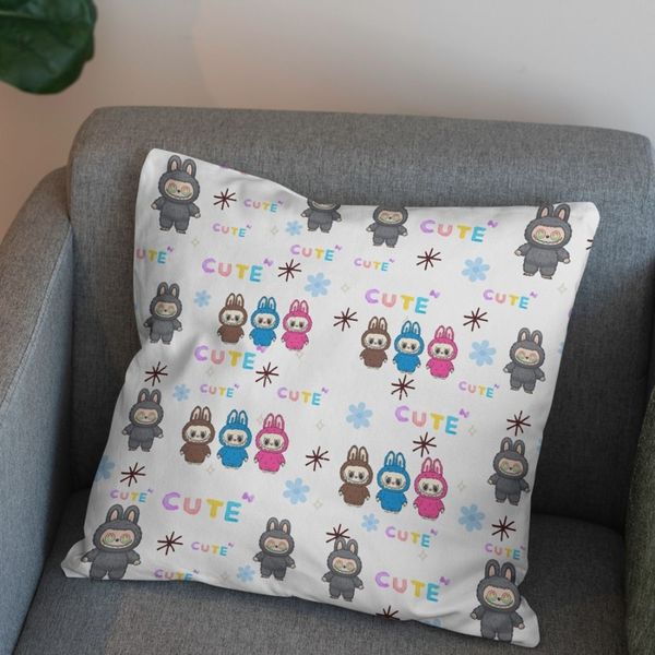 پارچه مخمل روبالشی پارچه باما طرح لبوبو کد 5014720