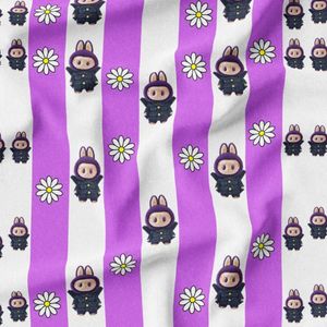 پارچه مخمل روبالشی طرح لبوبو کد 5014722