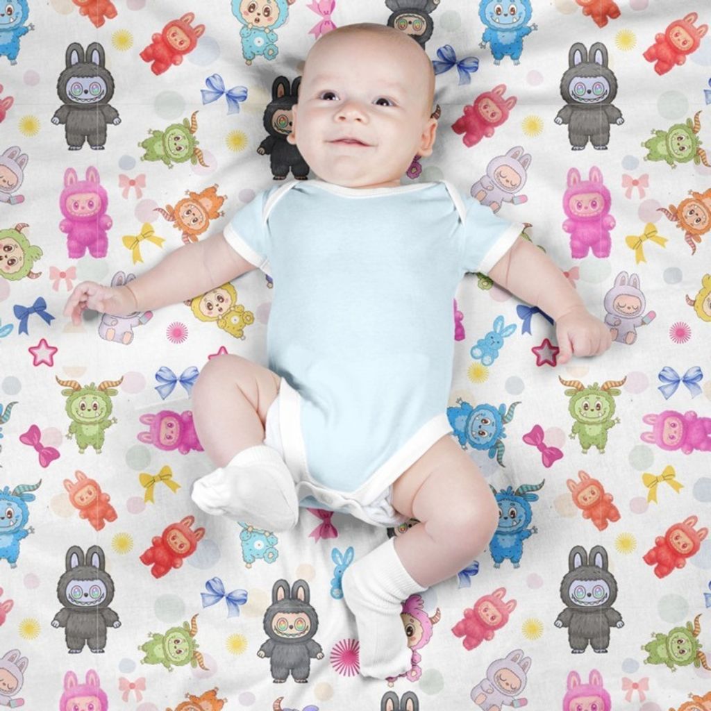 خرید انلاین پارچه مخمل روبالشی پارچه باما طرح لبوبو کد 5014723