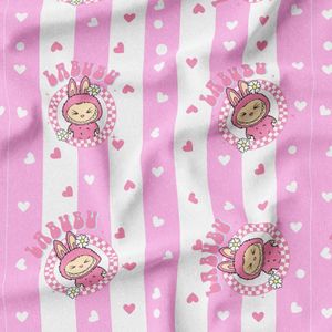 پارچه مخمل روبالشی پارچه باما طرح لبوبو کد 5014724