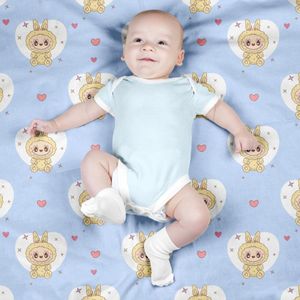 پارچه مخمل روبالشی پارچه باما طرح لبوبو کد 5014725