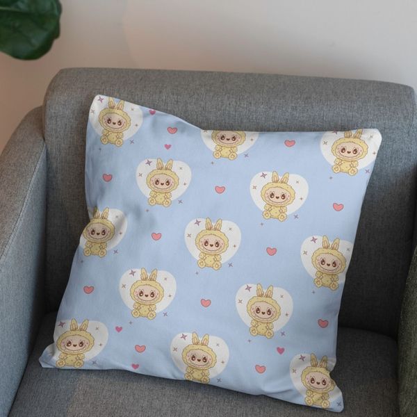 پارچه مخمل روبالشی پارچه باما طرح لبوبو کد 5014725