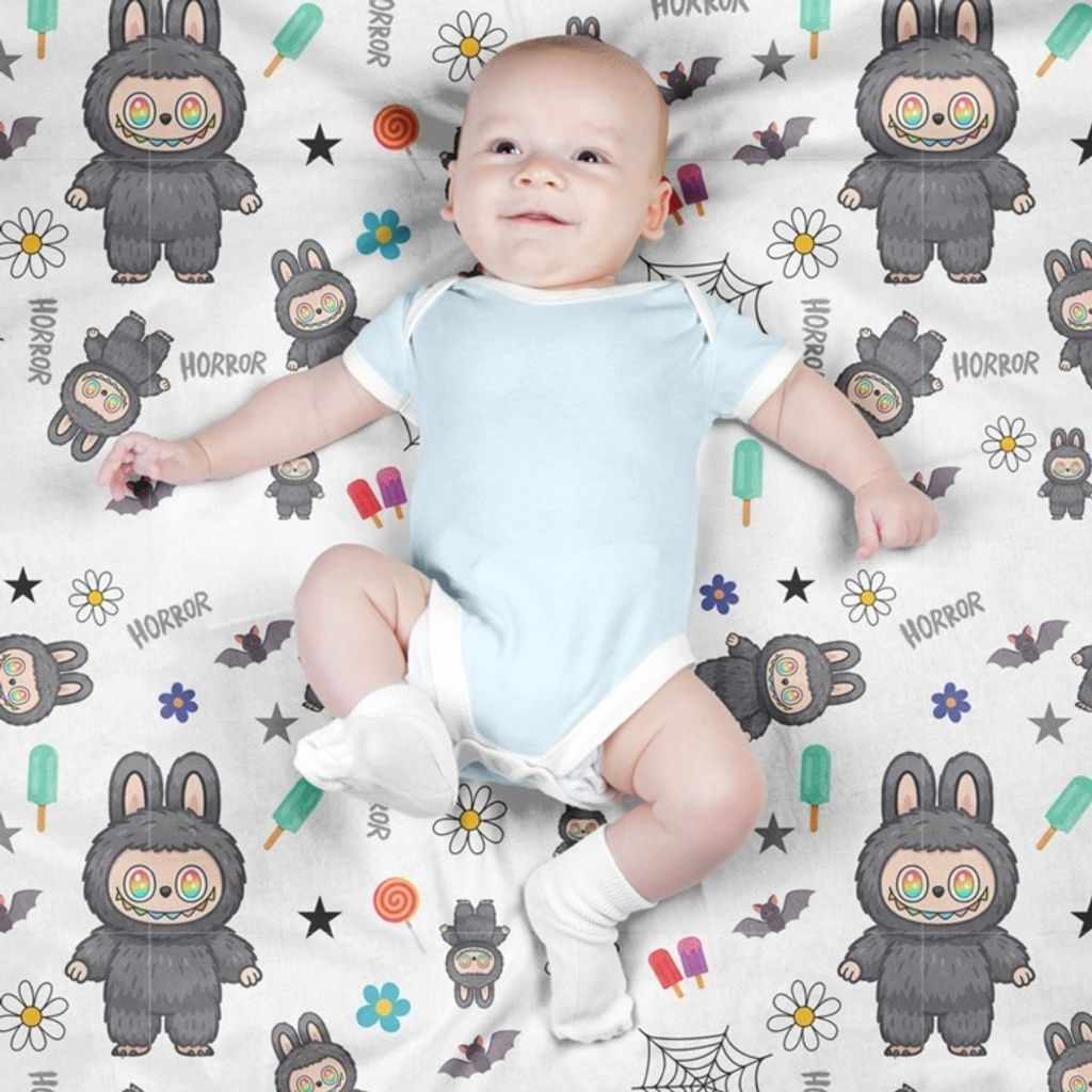 خرید انلاین پارچه مخمل روبالشی پارچه باما طرح لبوبو کد 5014726