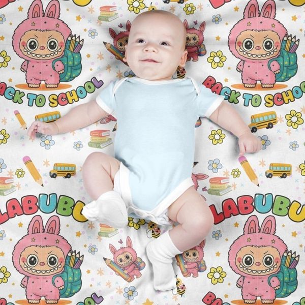 پارچه مخمل روبالشی پارچه باما طرح لبوبو کد 5014727