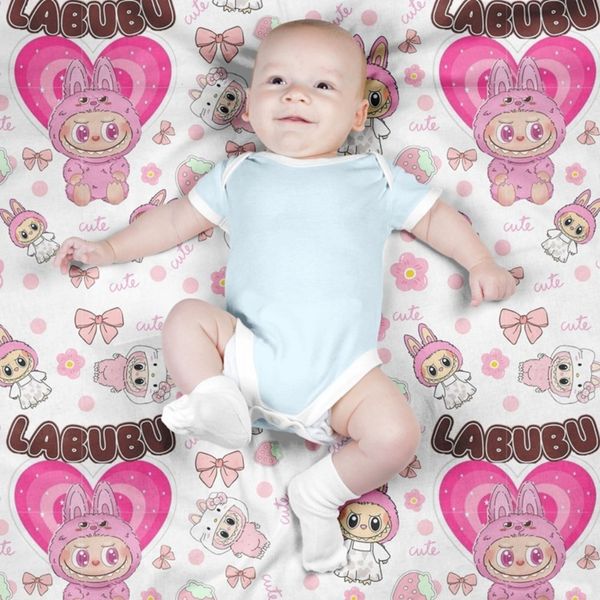 پارچه مخمل روبالشی پارچه باما طرح لبوبو کد 5014728