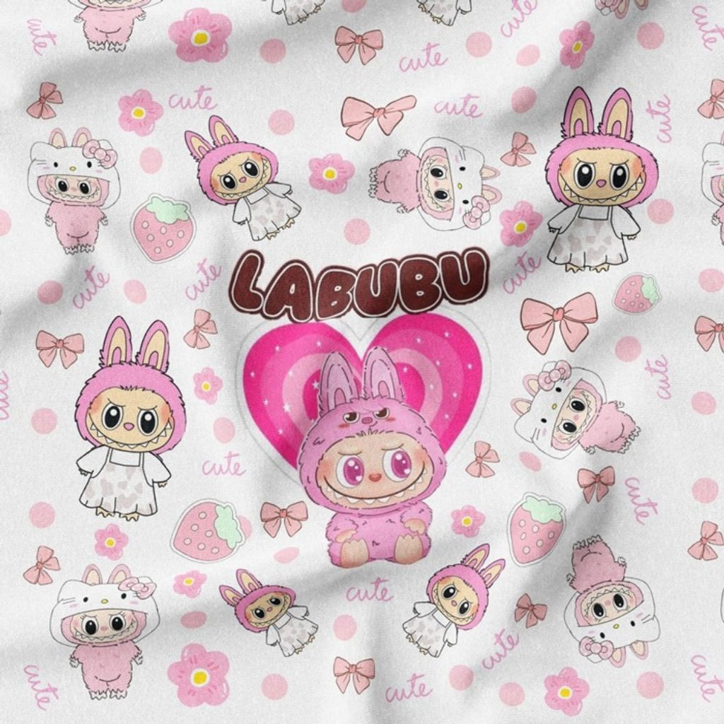 قیمت پارچه مخمل روبالشی پارچه باما طرح لبوبو کد 5014728