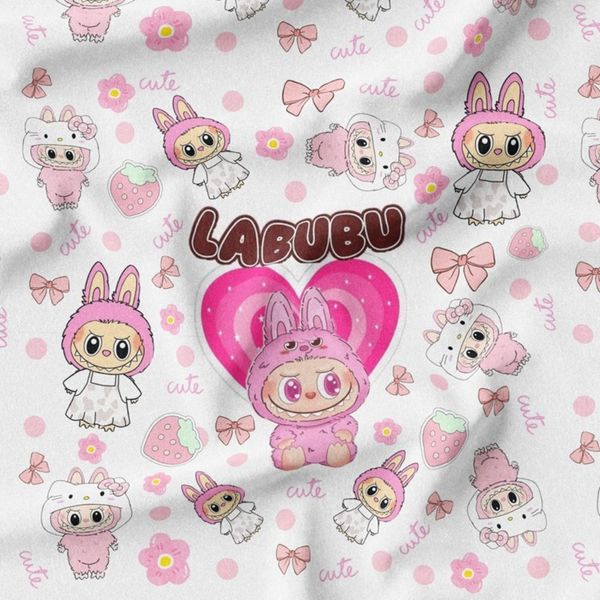 پارچه مخمل روبالشی پارچه باما طرح لبوبو کد 5014728