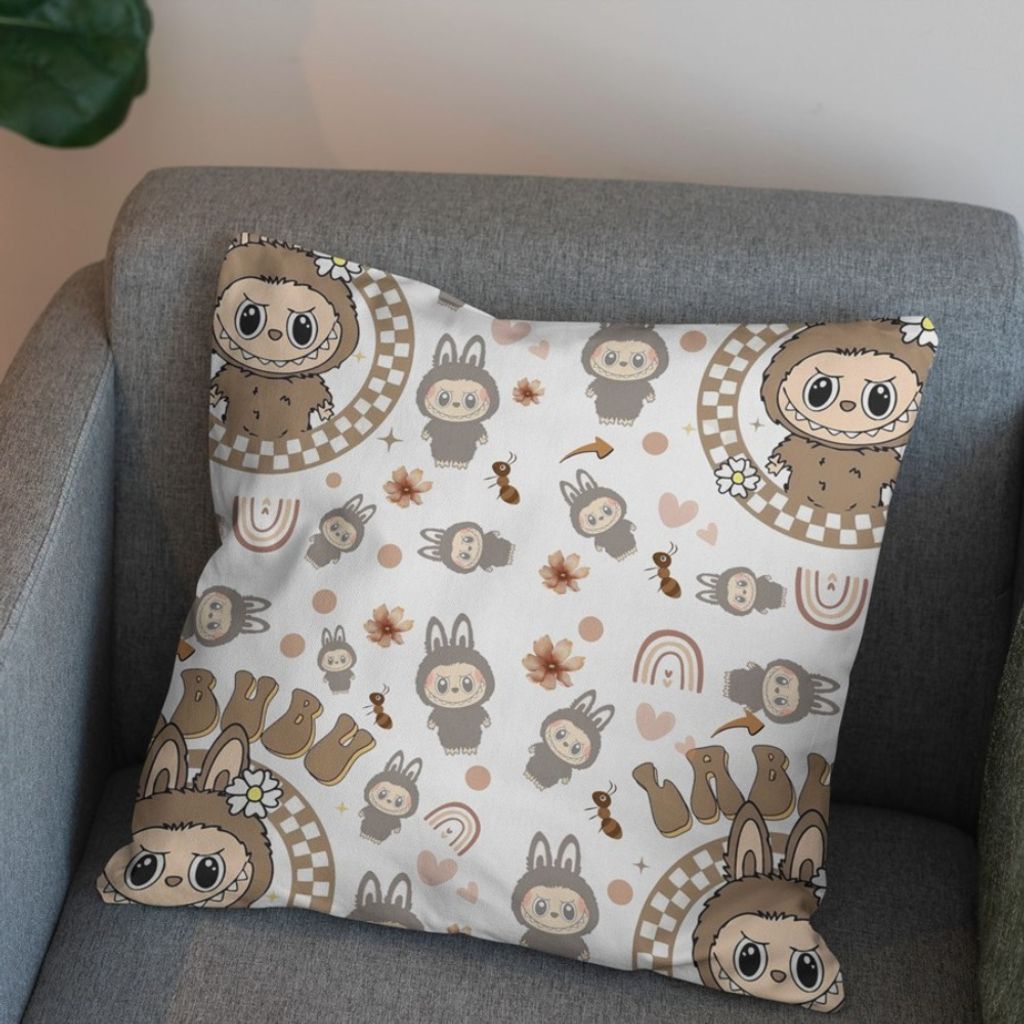 قیمت پارچه مخمل روبالشی پارچه باما طرح لبوبو کد 5014729