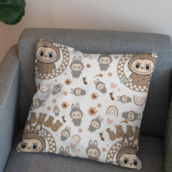 پارچه مخمل روبالشی پارچه باما طرح لبوبو کد 5014729