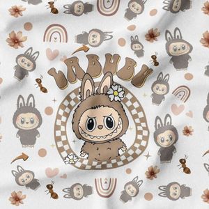 پارچه مخمل روبالشی پارچه باما طرح لبوبو کد 5014729