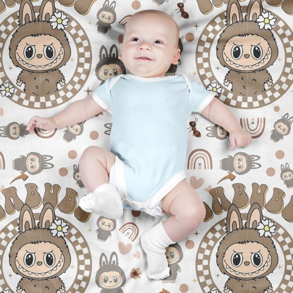 خرید انلاین پارچه مخمل روبالشی پارچه باما طرح لبوبو کد 5014729