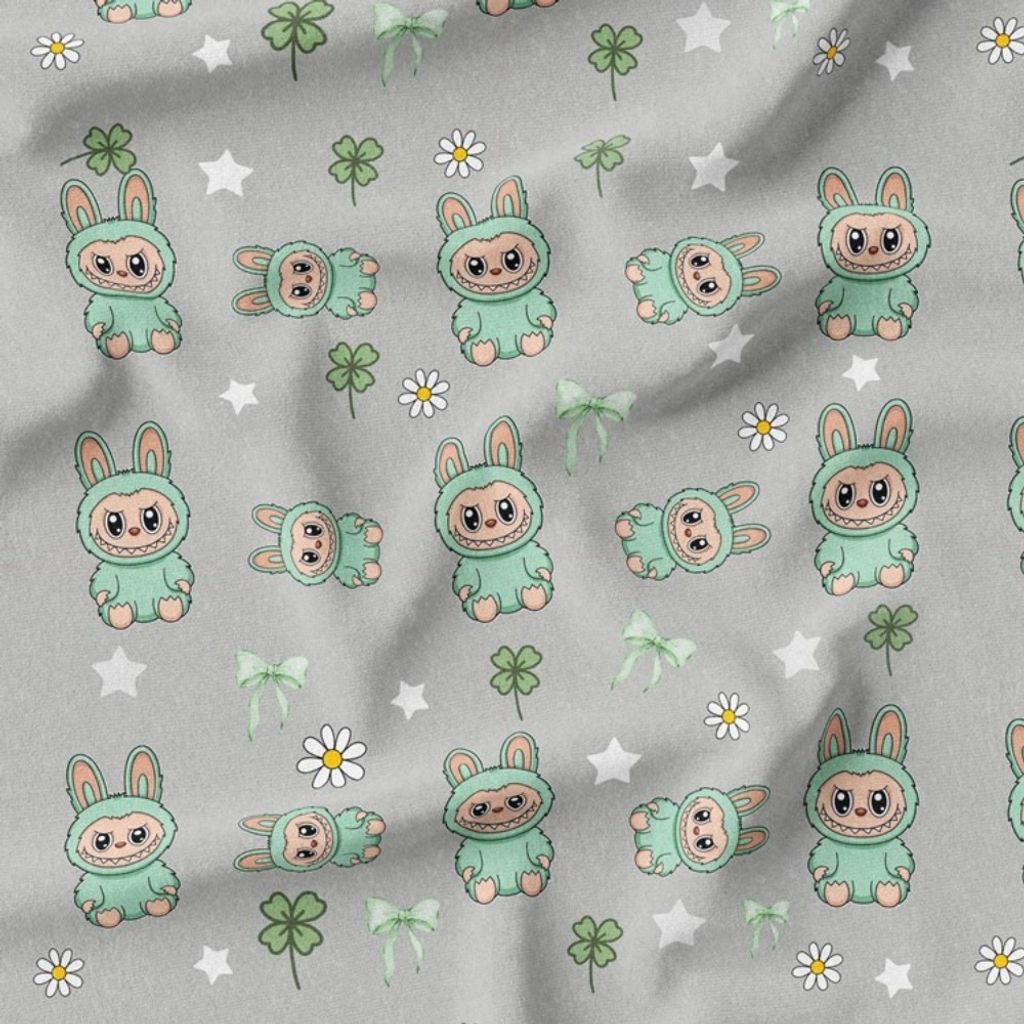 خرید انلاین پارچه مخمل روبالشی پارچه باما طرح لبوبو کد 5014731