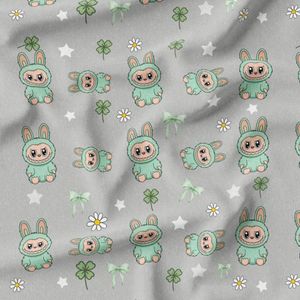 پارچه مخمل روبالشی پارچه باما طرح لبوبو کد 5014731