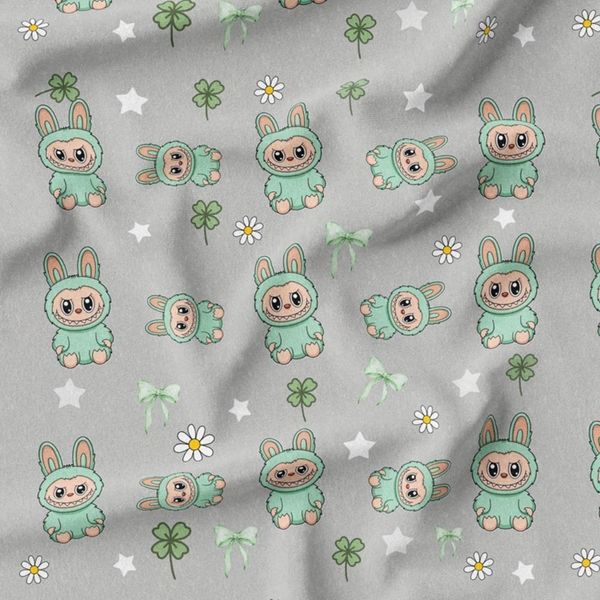 پارچه مخمل روبالشی پارچه باما طرح لبوبو کد 5014731