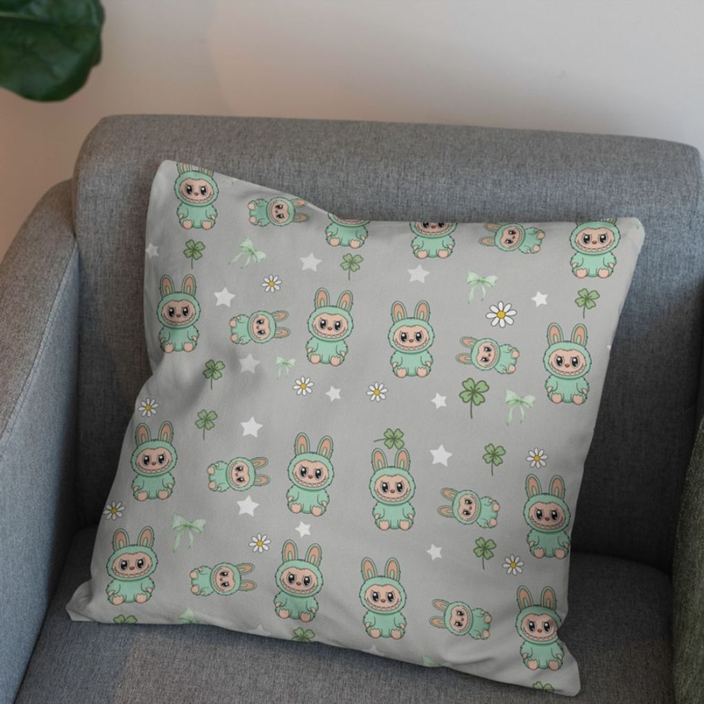 خرید اینترنتی پارچه مخمل روبالشی پارچه باما طرح لبوبو کد 5014731