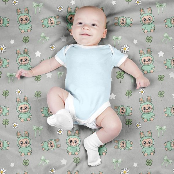 پارچه مخمل روبالشی پارچه باما طرح لبوبو کد 5014731