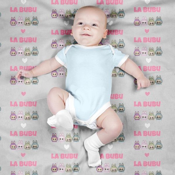 پارچه مخمل روبالشی پارچه باما طرح لبوبو کد 5014732