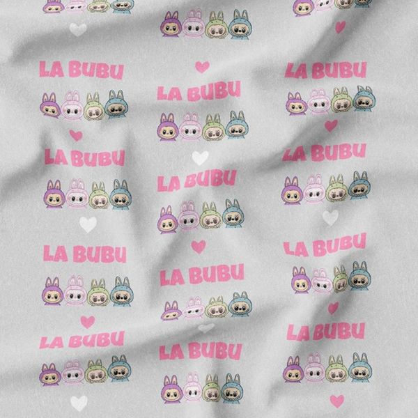 پارچه مخمل روبالشی پارچه باما طرح لبوبو کد 5014732