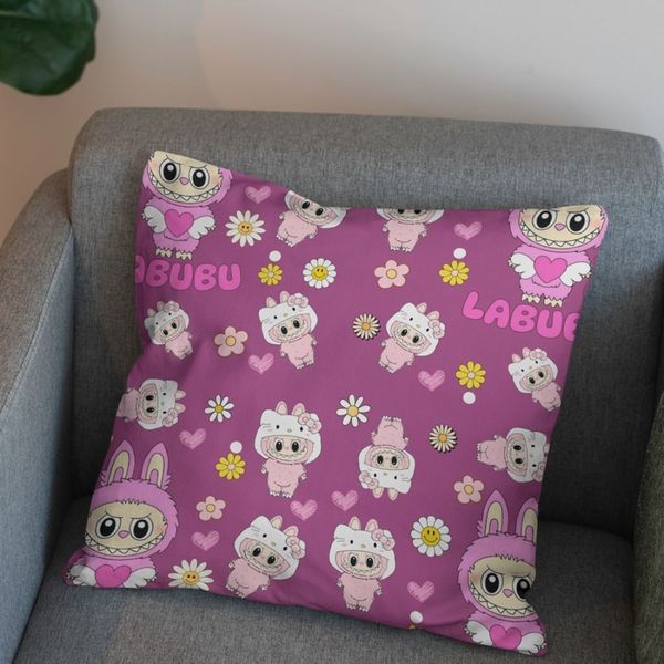 پارچه مخمل روبالشی پارچه باما طرح لبوبو کد 5014733