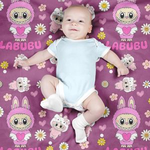 قیمت ارزان پارچه مخمل روبالشی پارچه باما طرح لبوبو کد 5014733