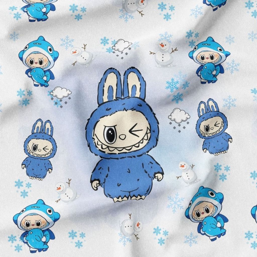 قیمت پارچه مخمل روبالشی پارچه باما طرح لبوبو کد 5014734